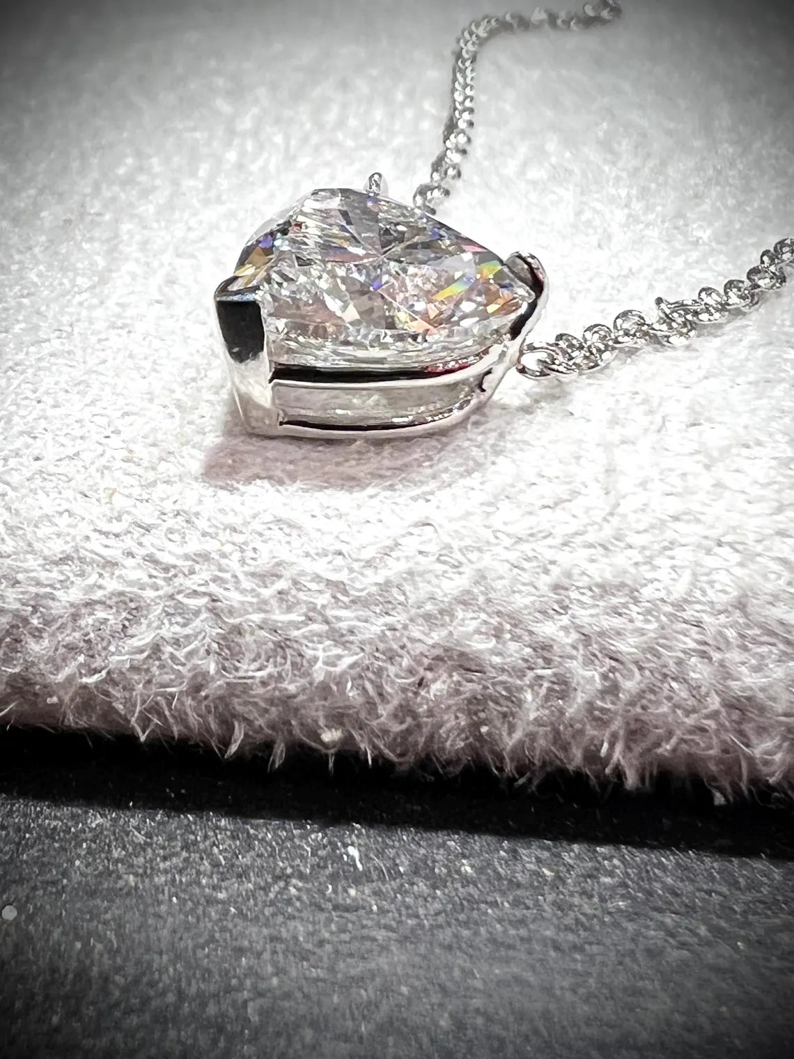 14K Heart Shape 2.00 Carat Lab Grown IGI Certified Diamond Solitaire Necklace: Adjustable