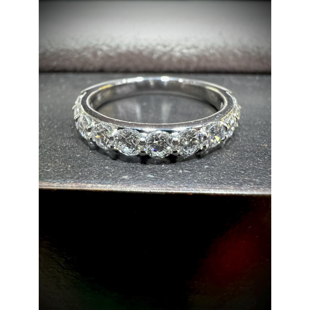 14K Diamond Band / 14K Diamond Wedding Band / White Gold Diamond Ring / Diamond 1.00 Carat Wedding Band / Lab Grown Diamond Ring