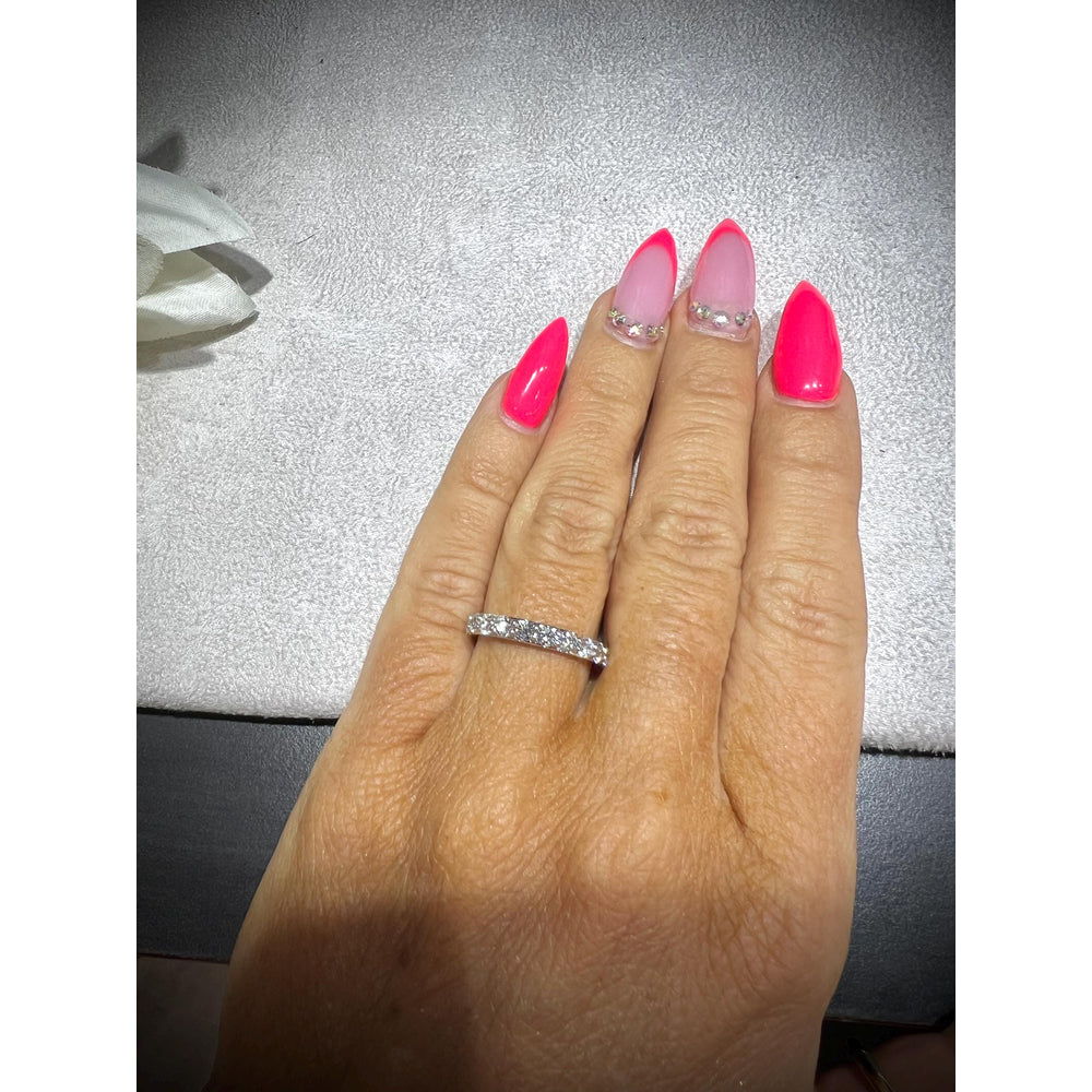 14K White Gold Lab Grown Diamond Wedding Band Ring (1.00 Carat VS E/F)