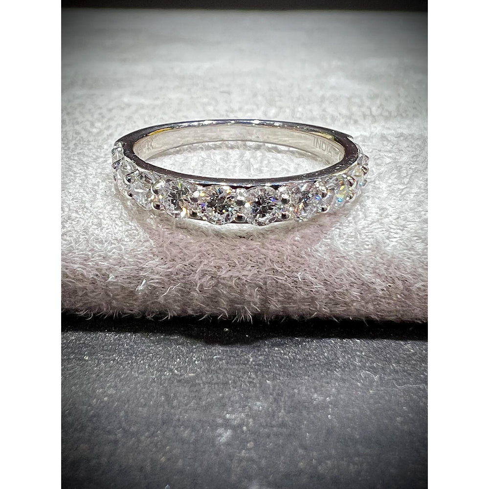 14K Diamond Band / 14K Diamond Wedding Band / White Gold Diamond Ring / Diamond 1.00 Carat Wedding Band / Lab Grown Diamond Ring