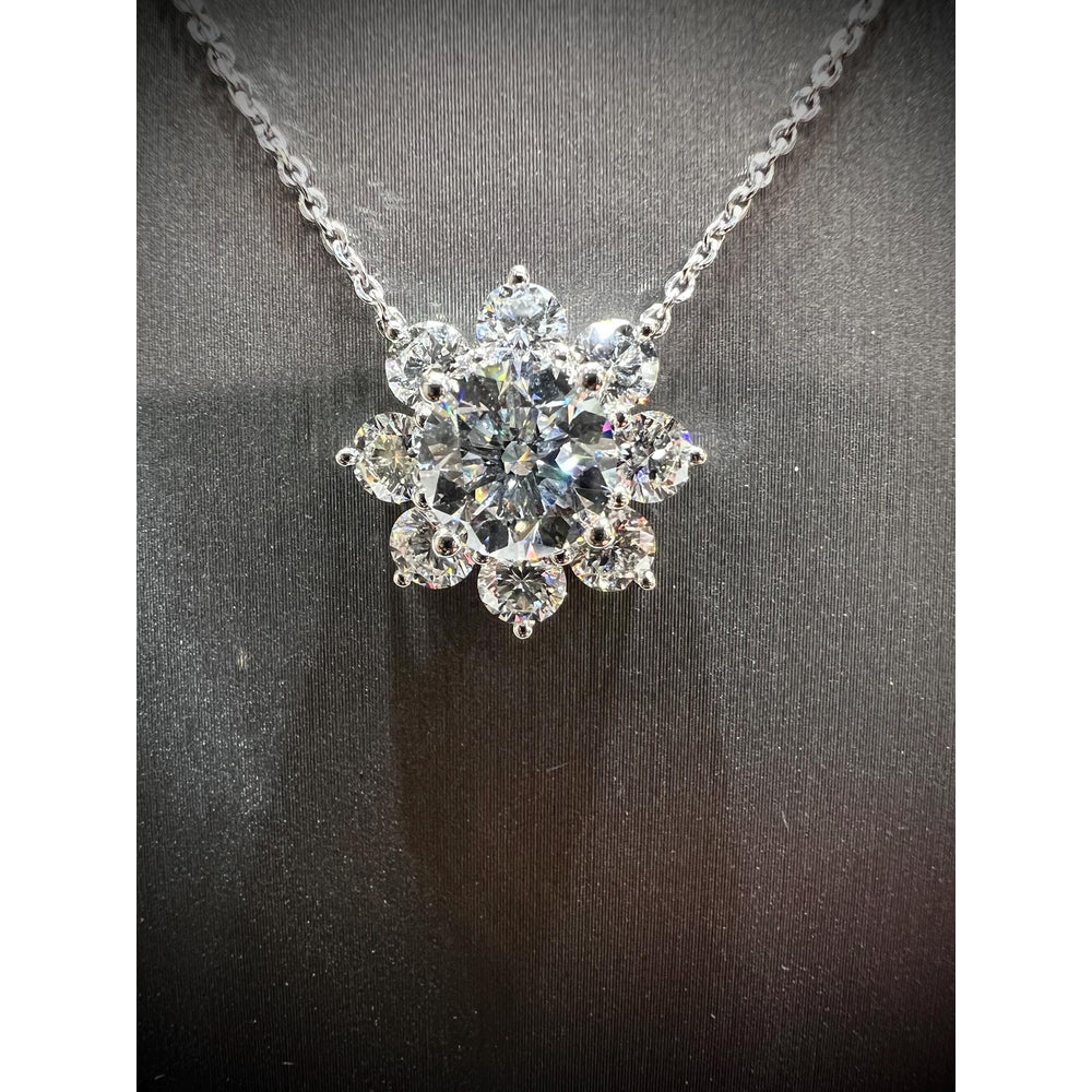 Diamond Flower Pendant / 14K Diamond Flower Necklace / 3.87 Carats Diamond Flower Pendant / Flower Pendant / Lab Grown Diamond Pendant