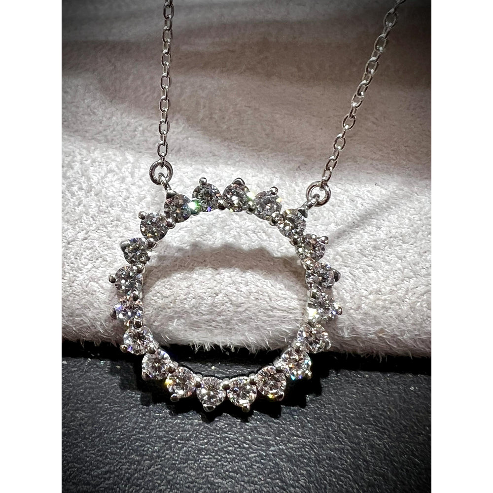 Diamond Circle Necklace / Diamond Necklace / Diamond 1.64 Carat Necklace / Diamond Circle / Diamond Circle Pendant