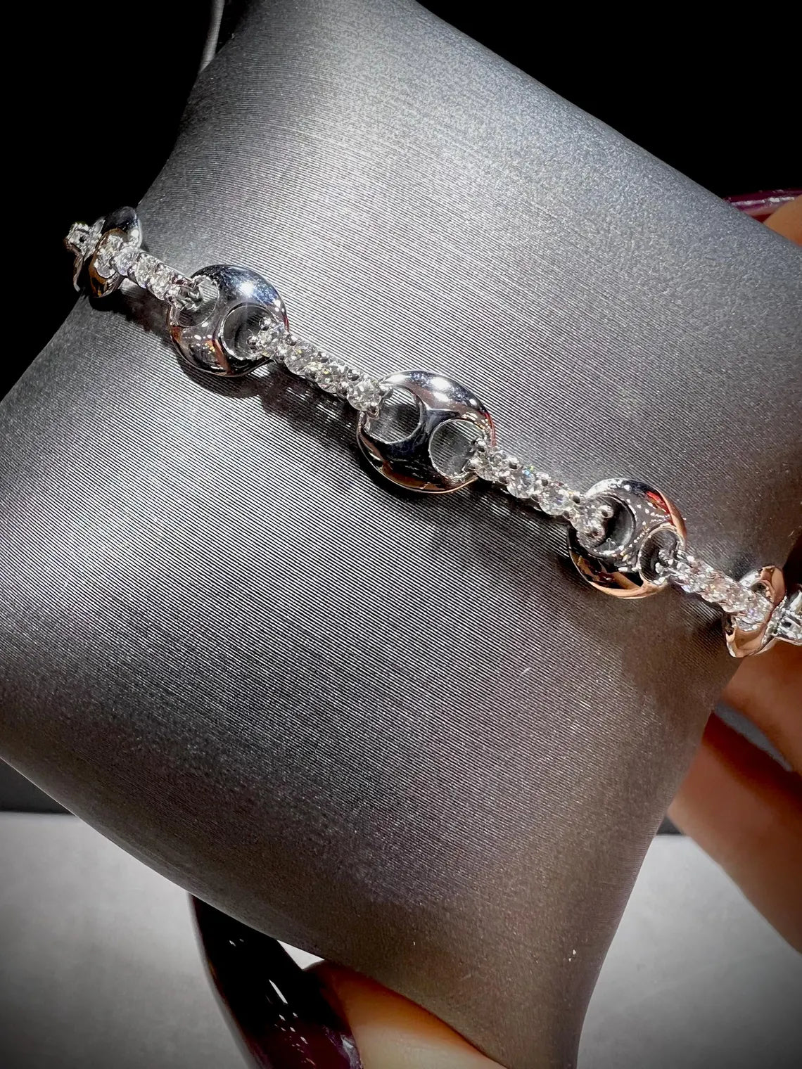 Lab Grown Diamond Mariner Link Bracelet: Sterling Silver or Gold, 1.5ct