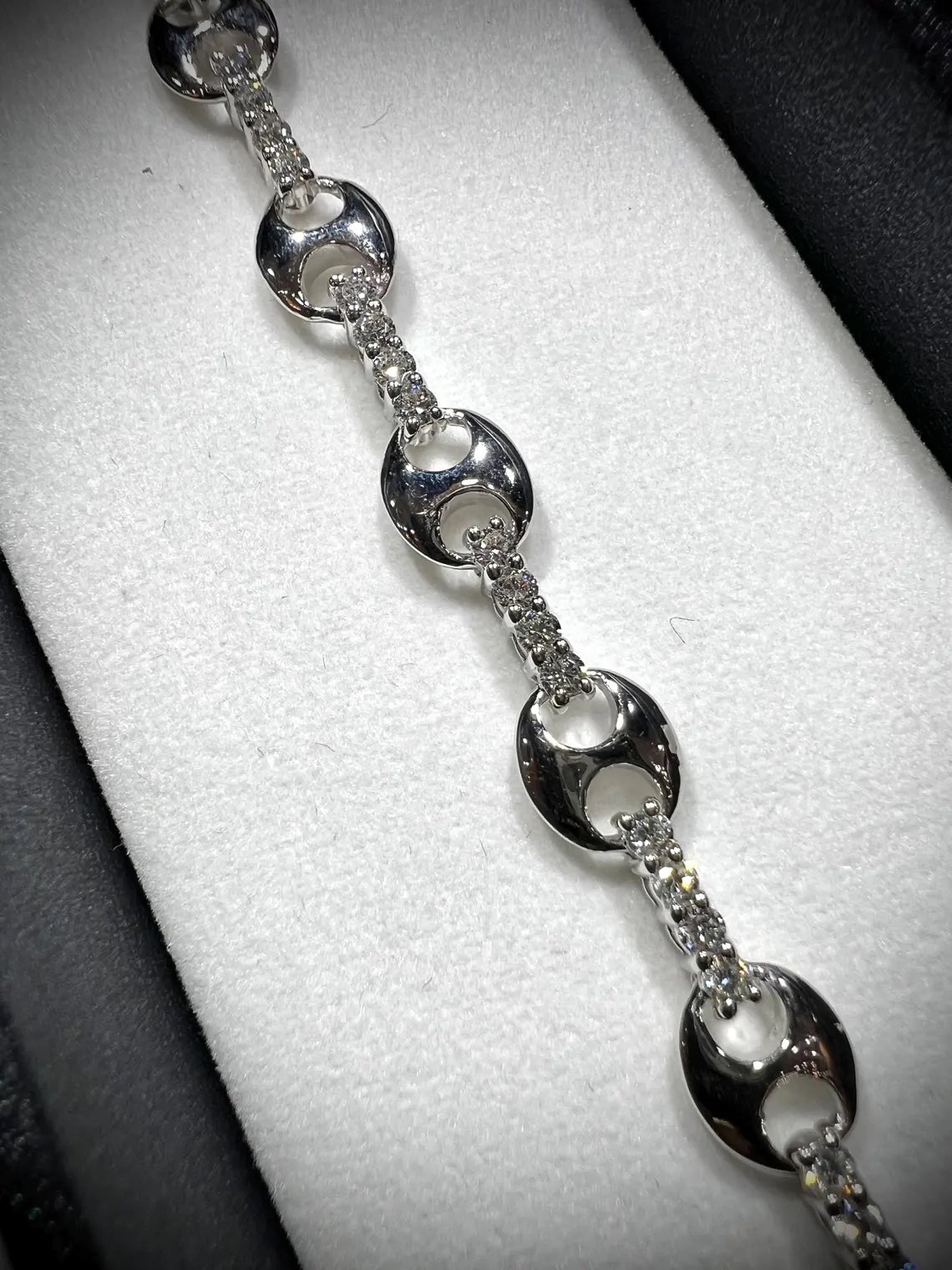 Lab Grown Diamond Mariner Link Bracelet: Sterling Silver or Gold, 1.5ct
