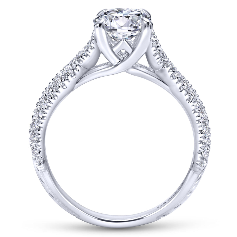 14K White Gold Round Diamond Engagement Ring