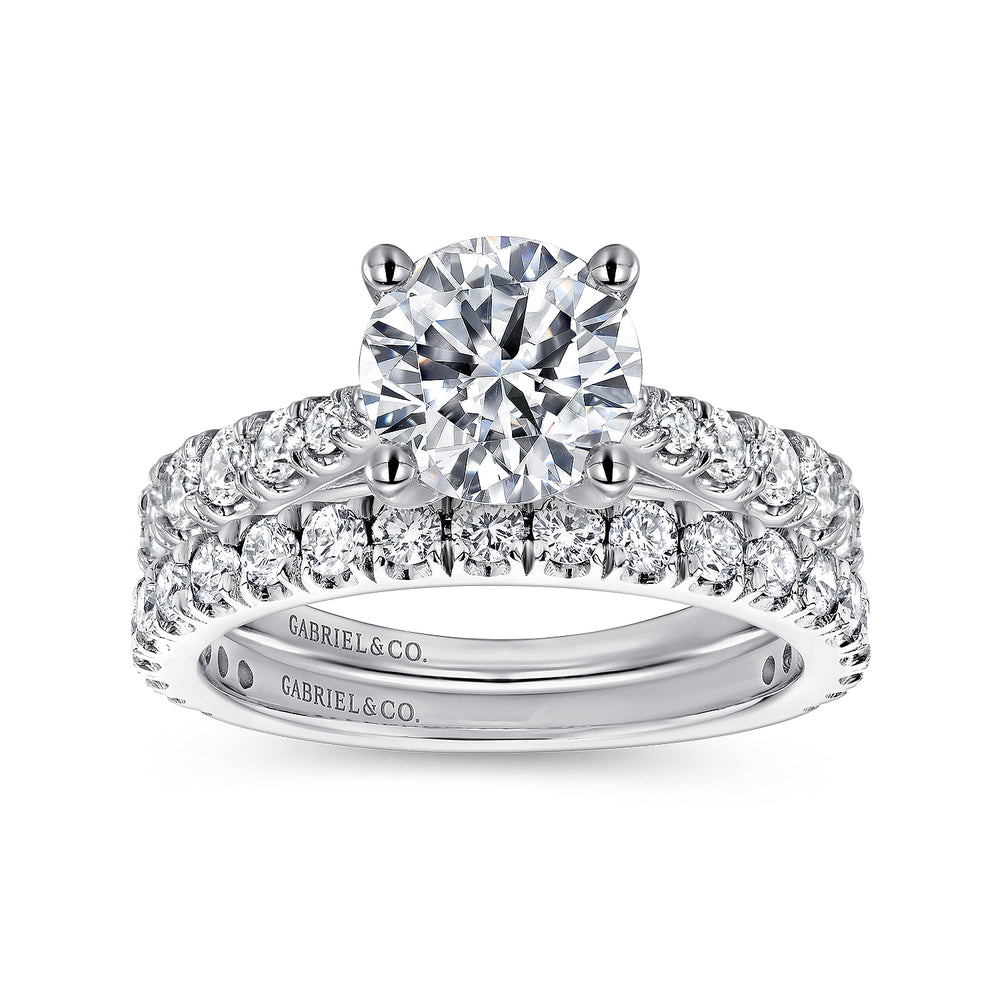 14K White Gold Round Diamond Engagement Ring