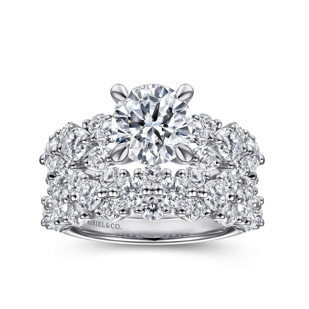 14K White Gold Round Diamond Engagement Ring
