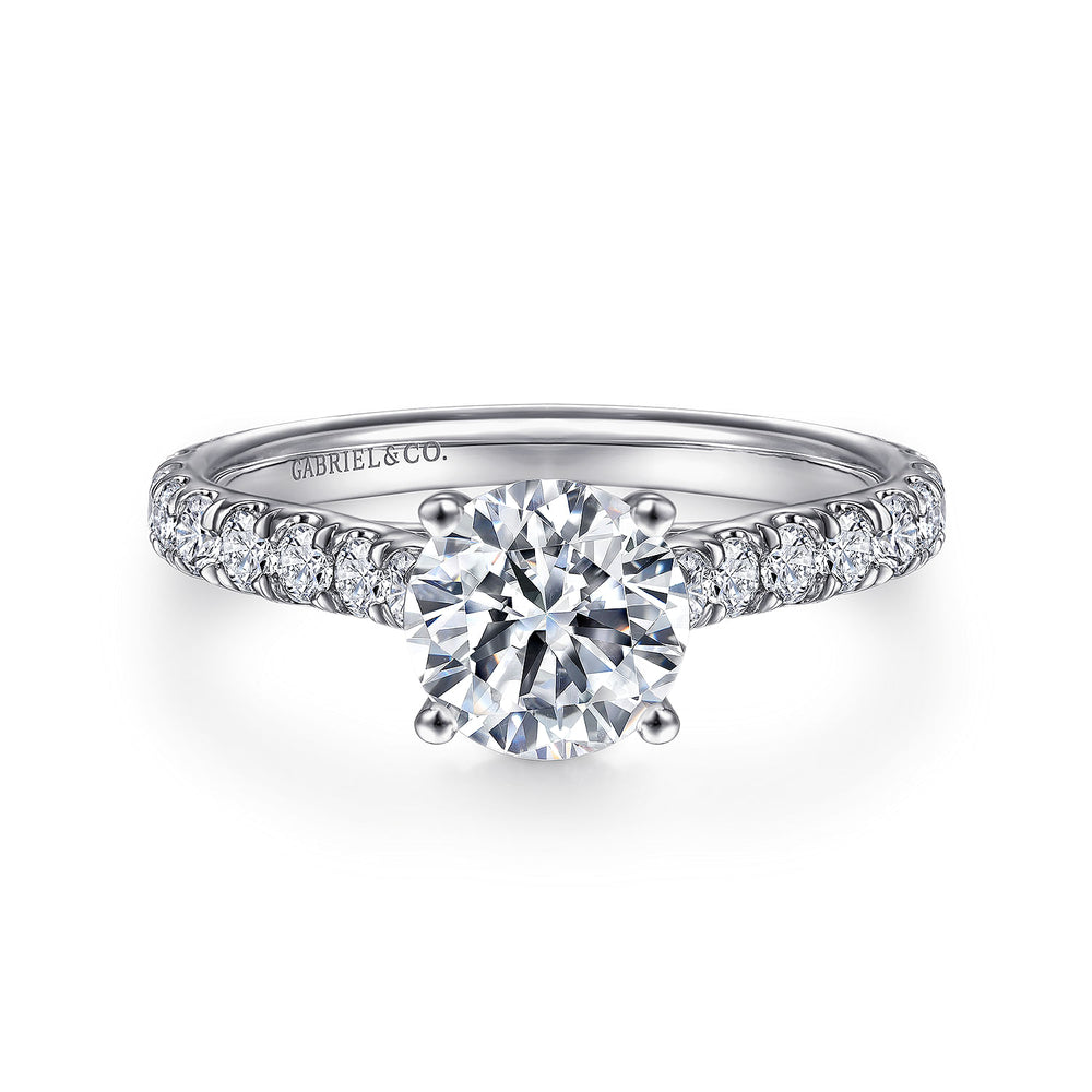 18K White Gold Round Diamond Engagement Ring