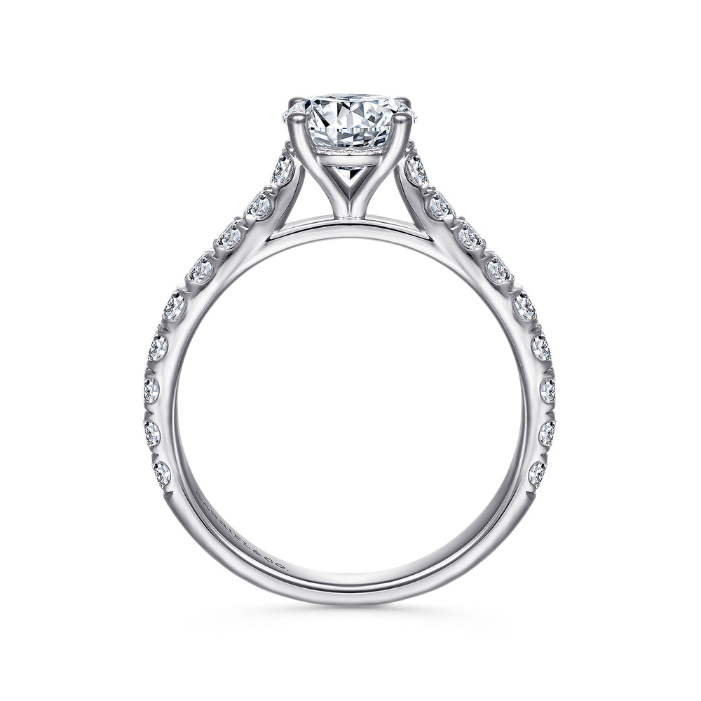 18K White Gold Round Diamond Engagement Ring
