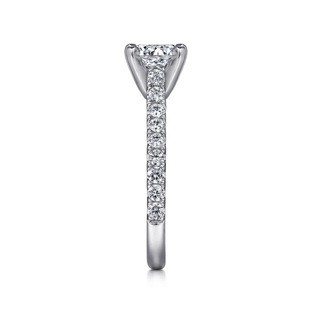 14K White Gold Round Diamond Engagement Ring