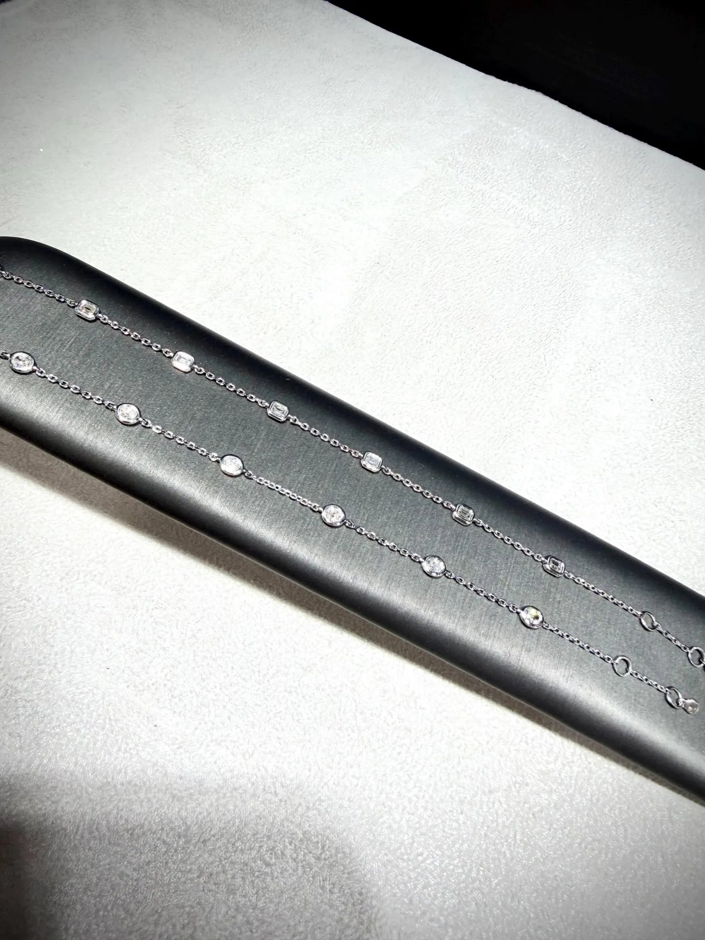 Lab Grown Diamond Bracelet, Sterling Silver, Emerald or Oval Cut, 0.50ct tw.