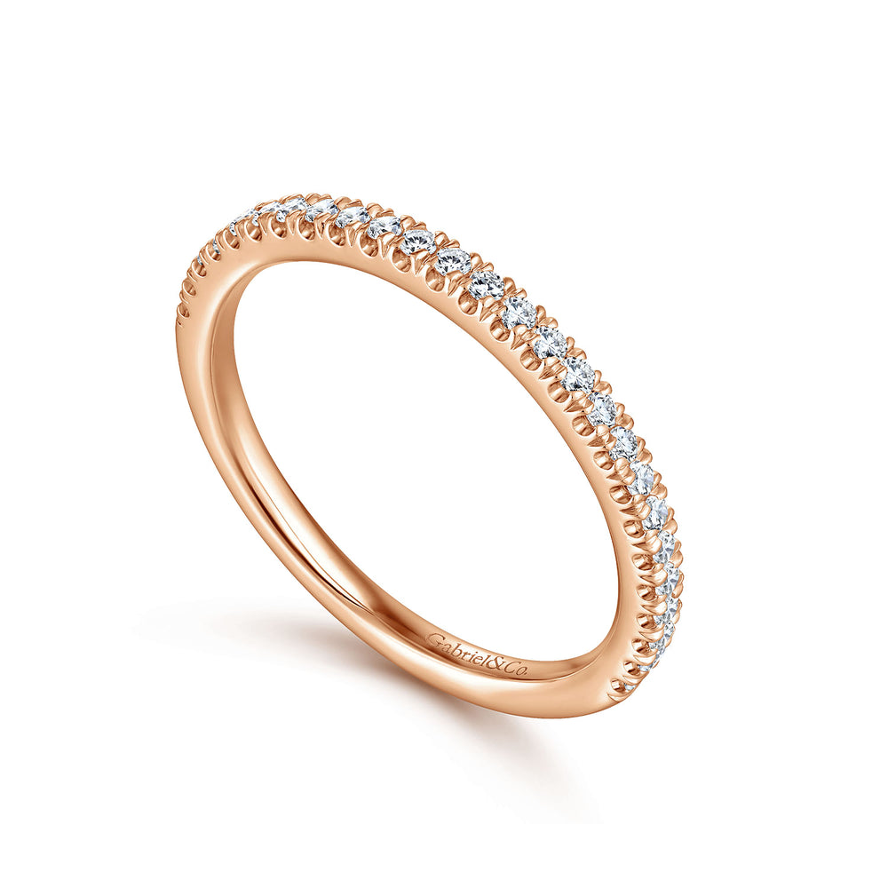 14K Rose Gold Matching Diamond Wedding Band