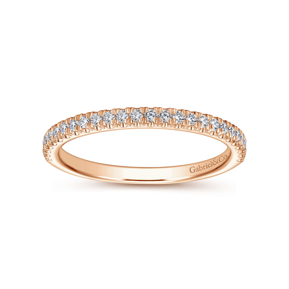 14K Rose Gold Matching Diamond Wedding Band