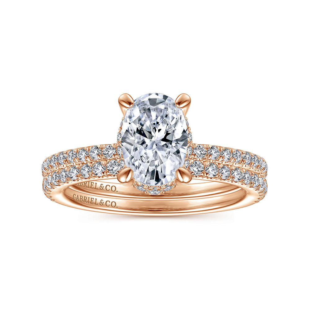 14K Rose Gold Diamond Matching Wedding Band