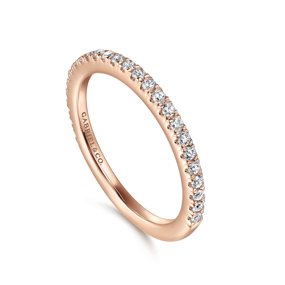 14K Rose Gold Diamond Matching Wedding Band