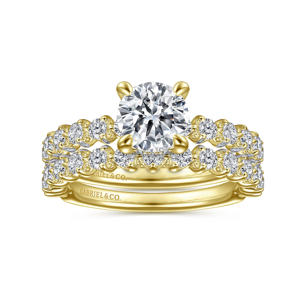 14K Yellow Gold Diamond Matching Wedding Band