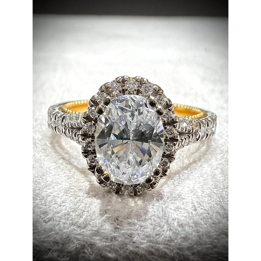 18K Diamond Oval Engagement Ring / DISCOUNT Verragio Ring / Verragio Oval Engagement Ring / Lab Grown Certified Diamond Engagement Ring