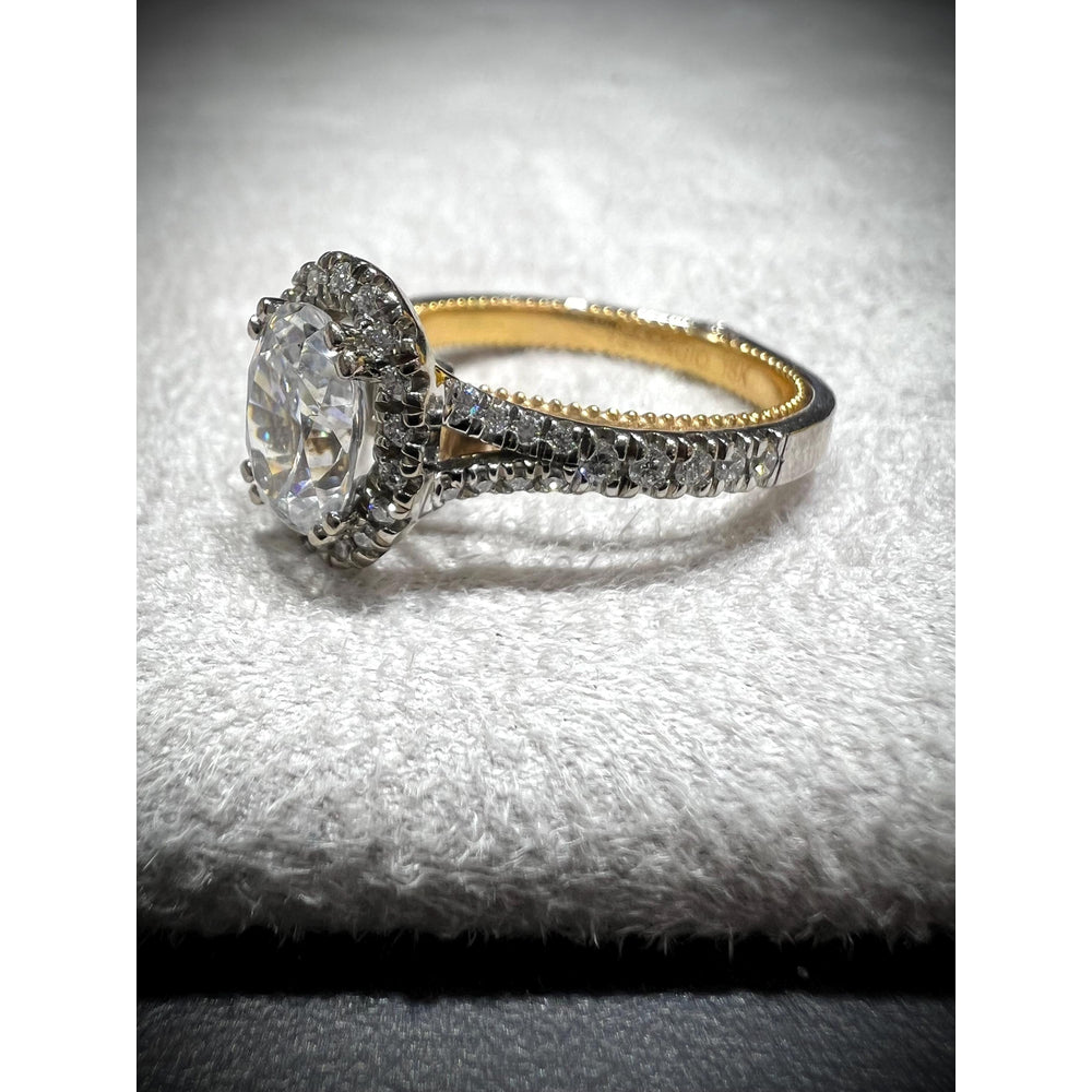 18K Diamond Oval Engagement Ring / DISCOUNT Verragio Ring / Verragio Oval Engagement Ring / Lab Grown Certified Diamond Engagement Ring