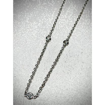 14K 1/4 Carat Diamond by the Yard Necklace / Diamond Layering Necklace / 14K Gold Diamond Necklace / Natural Mined Diamond Necklace