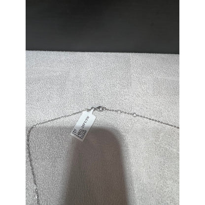 Mini Diamond Square Necklace / 18K White Gold Diamond Necklace/ Mini Diamond Pendant