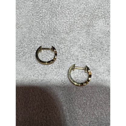 Diamond Huggy Earrings / 14k Gold Diamond Small Hoop Earrings / Diamond Earrings / Tiny Diamond Huggy Hoop Earrings/ Mothers Day Sale