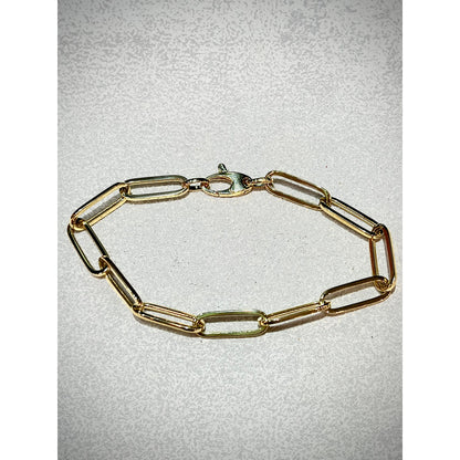 Paperclip Bracelet / 14K Gold Paperclip Link Bracelet / Gold Link Bracelet / Chunky Gold Link Bracelet by Trevi Fine Jewelry Shop
