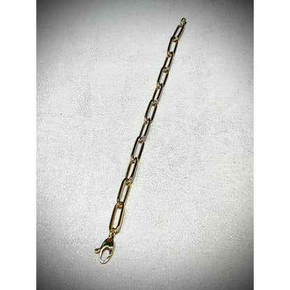 Paperclip Bracelet / 14K Gold Paperclip Link Bracelet / Gold Link Bracelet / Chunky Gold Link Bracelet by Trevi Fine Jewelry Shop
