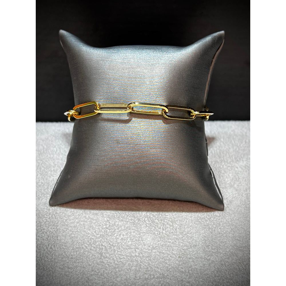 Paperclip Bracelet / 14K Gold Paperclip Link Bracelet / Gold Link Bracelet / Chunky Gold Link Bracelet by Trevi Fine Jewelry Shop