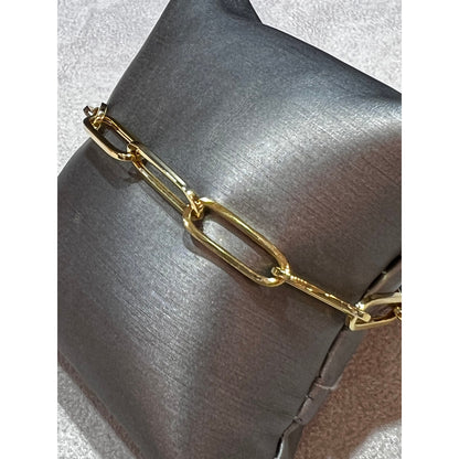 Paperclip Bracelet / 14K Gold Paperclip Link Bracelet / Gold Link Bracelet / Chunky Gold Link Bracelet by Trevi Fine Jewelry Shop