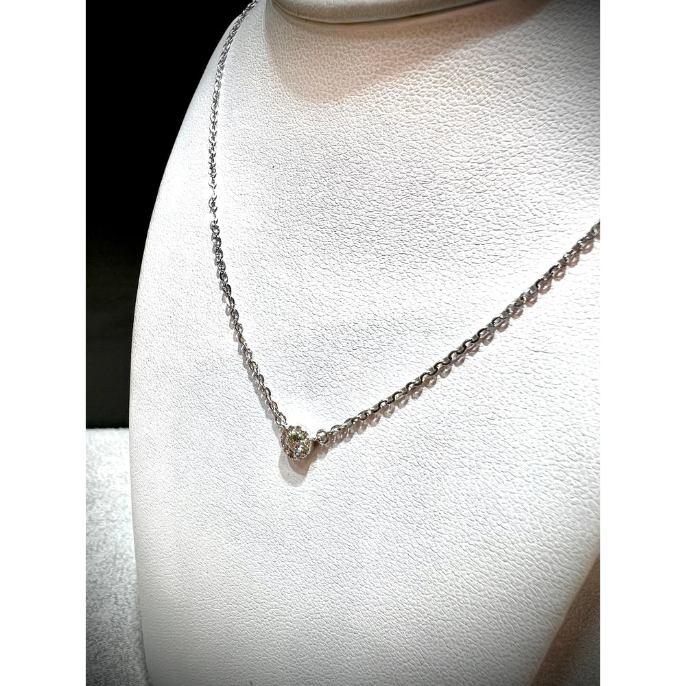 14K Round Diamond Cluster Necklace / Diamond Solitaire Necklace / 14k Gold Layered Diamond Necklace / Dainty Diamond Necklace