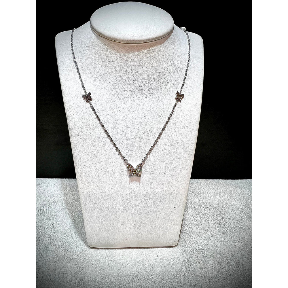 Diamond Butterfly Necklace / 14K Butterfly Necklace / Diamond Butterfly Pendant / Diamond Necklace/ Trendy Butterfly Necklace