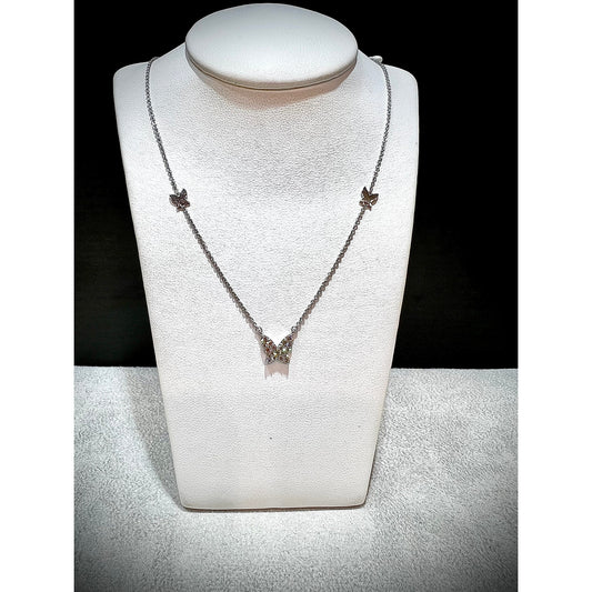 Diamond Butterfly Necklace / 14K Butterfly Necklace / Diamond Butterfly Pendant / Diamond Necklace/ Trendy Butterfly Necklace