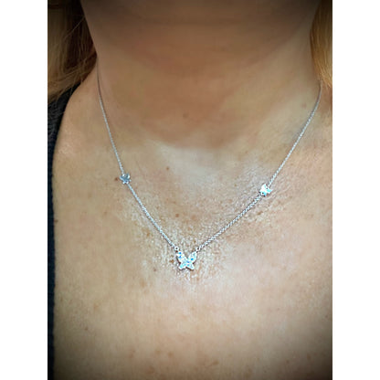 Diamond Butterfly Necklace / 14K Butterfly Necklace / Diamond Butterfly Pendant / Diamond Necklace/ Trendy Butterfly Necklace