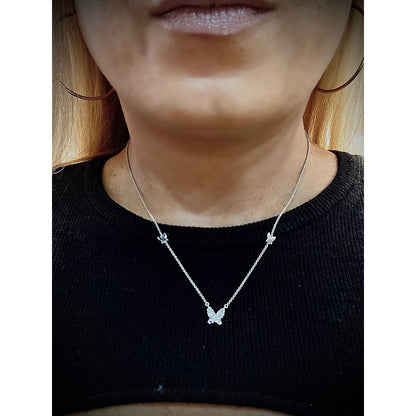 Diamond Butterfly Necklace / 14K Butterfly Necklace / Diamond Butterfly Pendant / Diamond Necklace/ Trendy Butterfly Necklace