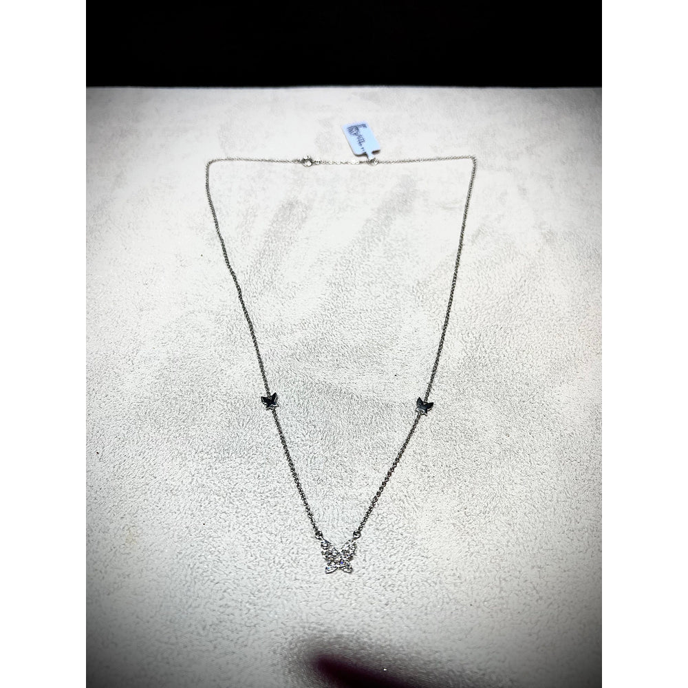 Diamond Butterfly Necklace / 14K Butterfly Necklace / Diamond Butterfly Pendant / Diamond Necklace/ Trendy Butterfly Necklace