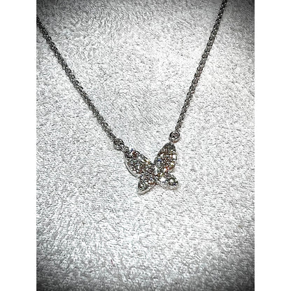 Diamond Butterfly Necklace / 14K Butterfly Necklace / Diamond Butterfly Pendant / Diamond Necklace/ Trendy Butterfly Necklace