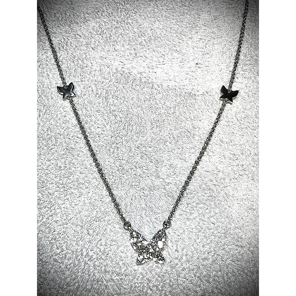 Diamond Butterfly Necklace / 14K Butterfly Necklace / Diamond Butterfly Pendant / Diamond Necklace/ Trendy Butterfly Necklace