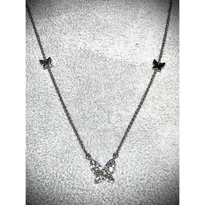 Diamond Butterfly Necklace / 14K Butterfly Necklace / Diamond Butterfly Pendant / Diamond Necklace/ Trendy Butterfly Necklace