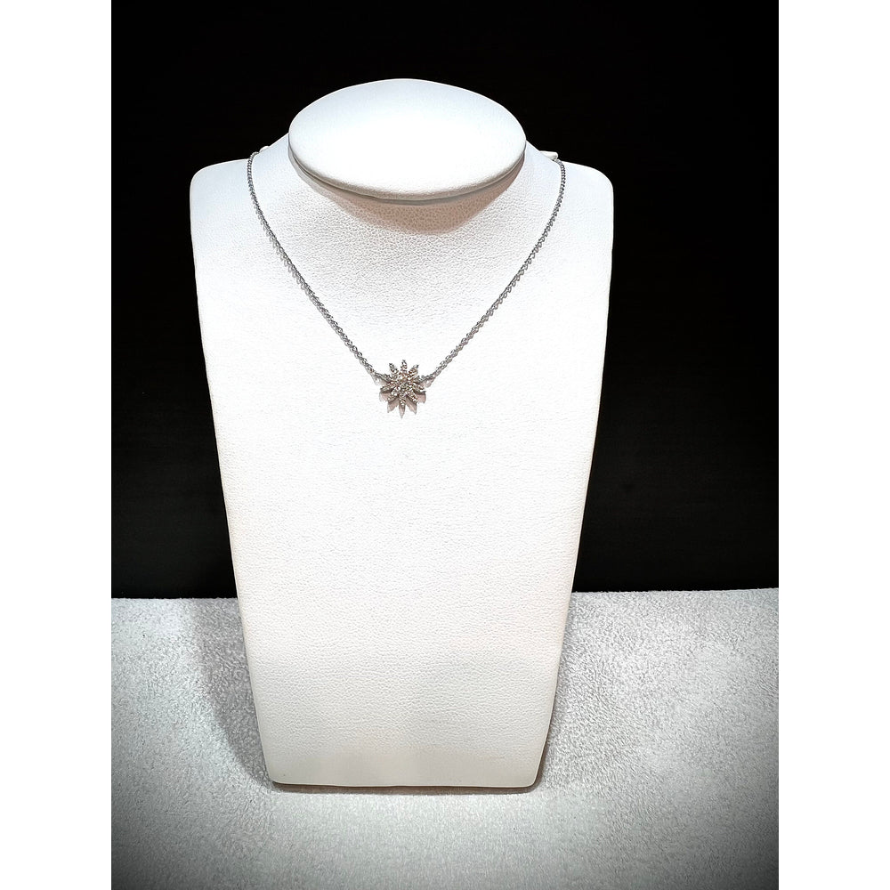 14K Diamond Starburst Necklace / Diamond Starburst Necklace / 14K Diamond Necklace / Diamond Layering Necklace / Diamond Starburst Pendant