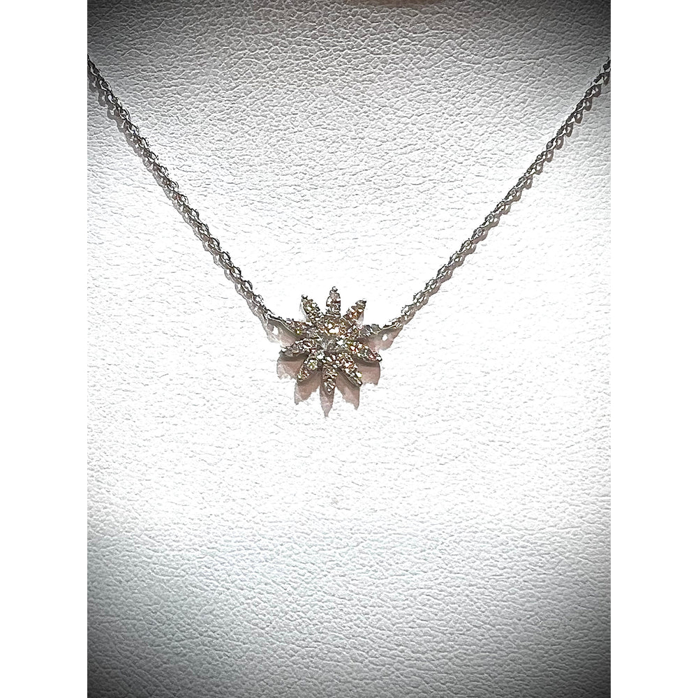 14K Diamond Starburst Necklace / Diamond Starburst Necklace / 14K Diamond Necklace / Diamond Layering Necklace / Diamond Starburst Pendant