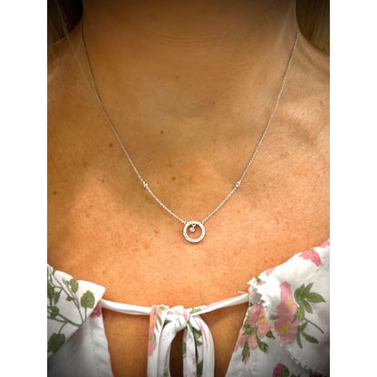 14K Diamond Circle Necklace / Diamond Circle Necklace / Gold Diamond Circle Necklace / Diamond Circle Pendant