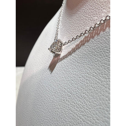 14K Pear Shape Diamond Necklace / Pear Diamond Prong Set Necklace / 14K Diamond Solitaire Necklace / Dainty Diamond Necklace