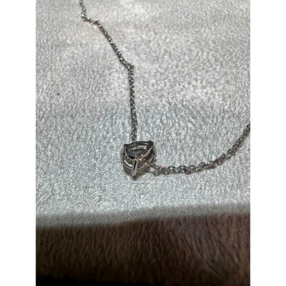14K Pear Shape Diamond Necklace / Pear Diamond Prong Set Necklace / 14K Diamond Solitaire Necklace / Dainty Diamond Necklace