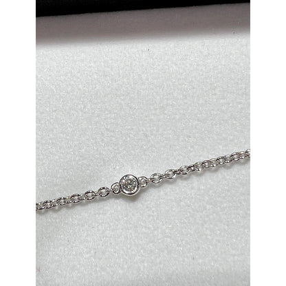 14K Diamond Heart Bracelet / Heart Bracelet / Adjustable White Gold Heart Bracelet / Diamond Heart Bracelet / 14K Heart Bracelet