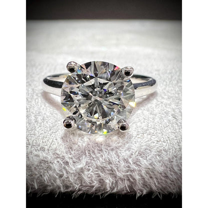 14K White Gold 3 Carat Certified Diamond Engagement Ring / 14K 3 Carat Lab Grown Round Diamond Engagement Ring / Certified 3 Carat Diamond