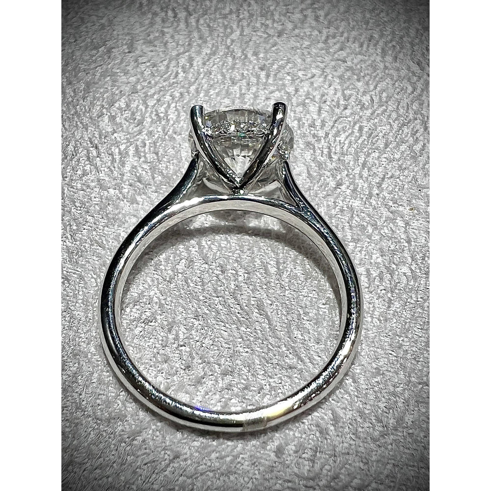 14K White Gold 3 Carat Certified Diamond Engagement Ring / 14K 3 Carat Lab Grown Round Diamond Engagement Ring / Certified 3 Carat Diamond