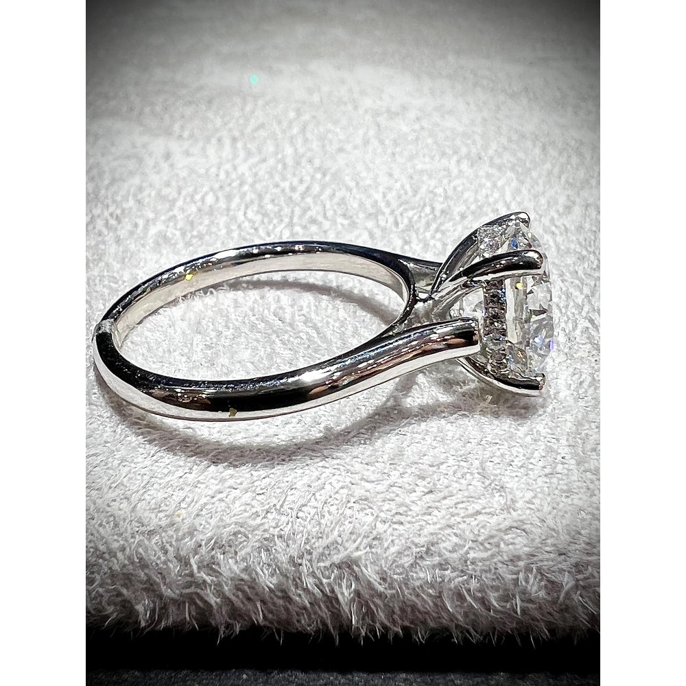 14K White Gold 3 Carat Certified Diamond Engagement Ring / 14K 3 Carat Lab Grown Round Diamond Engagement Ring / Certified 3 Carat Diamond