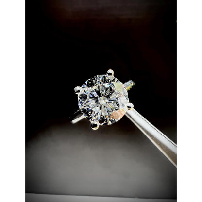 14K White Gold 3 Carat Certified Diamond Engagement Ring / 14K 3 Carat Lab Grown Round Diamond Engagement Ring / Certified 3 Carat Diamond
