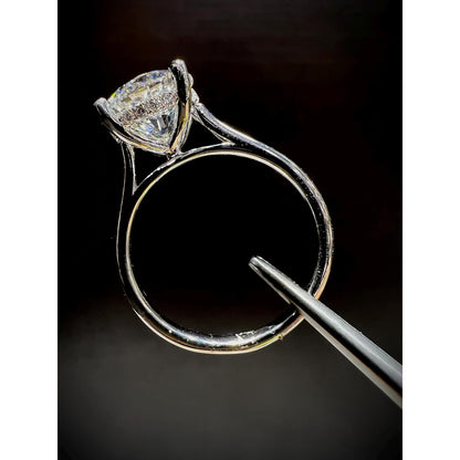 14K White Gold 3 Carat Certified Diamond Engagement Ring / 14K 3 Carat Lab Grown Round Diamond Engagement Ring / Certified 3 Carat Diamond