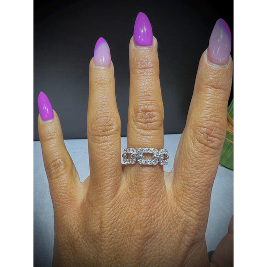 Diamond Link Ring / 1.00 Carat Diamond Link Ring / Diamond Ring / Diamond Chain Link Ring / Diamond Band
